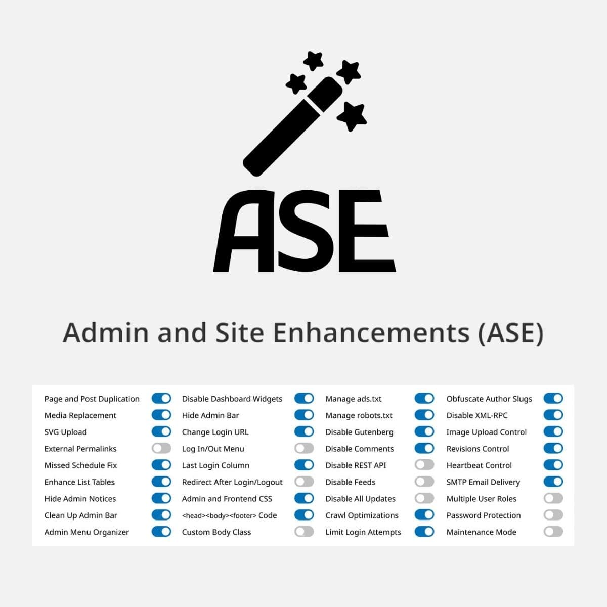 Admin and Site Enhancements (ASE) Pro
